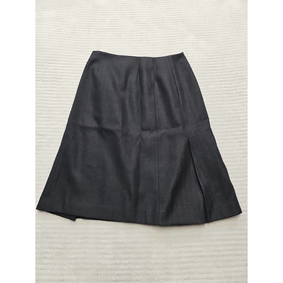 Harve Benard Skirt Womens 8 100% Wool Gray & Dark Blue Patterned - Picture 6 of 7